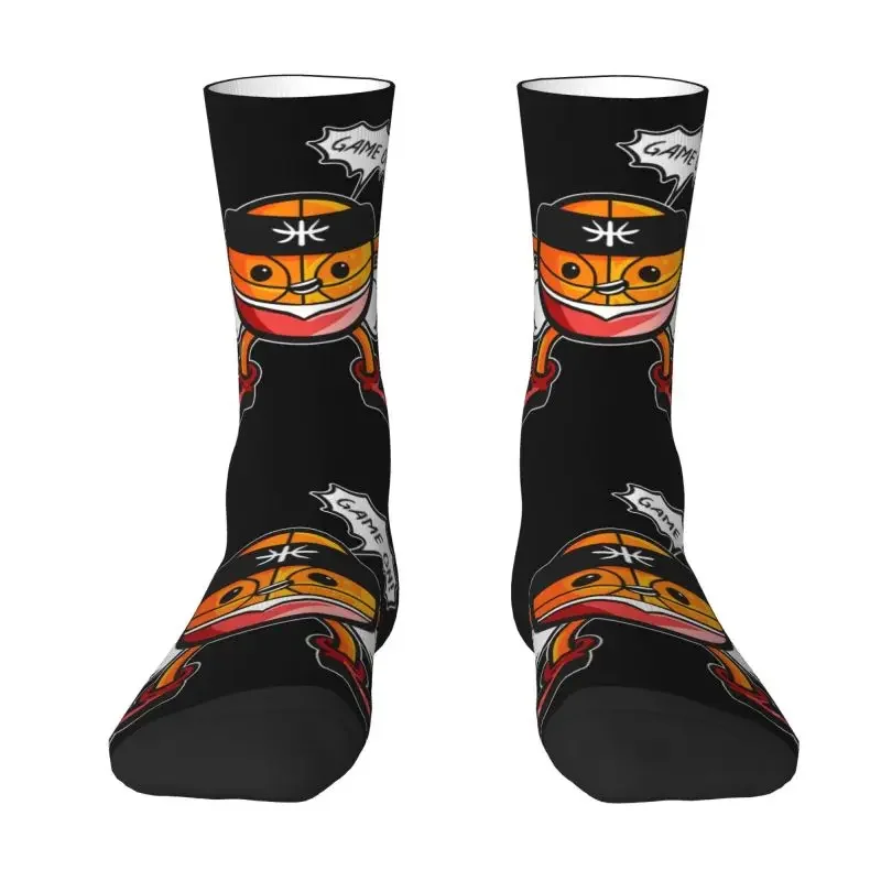 Comic Basketball Player Men's Crew Socks Unisex Novelty 3D Printing Cartoon Pattern Dress Socks