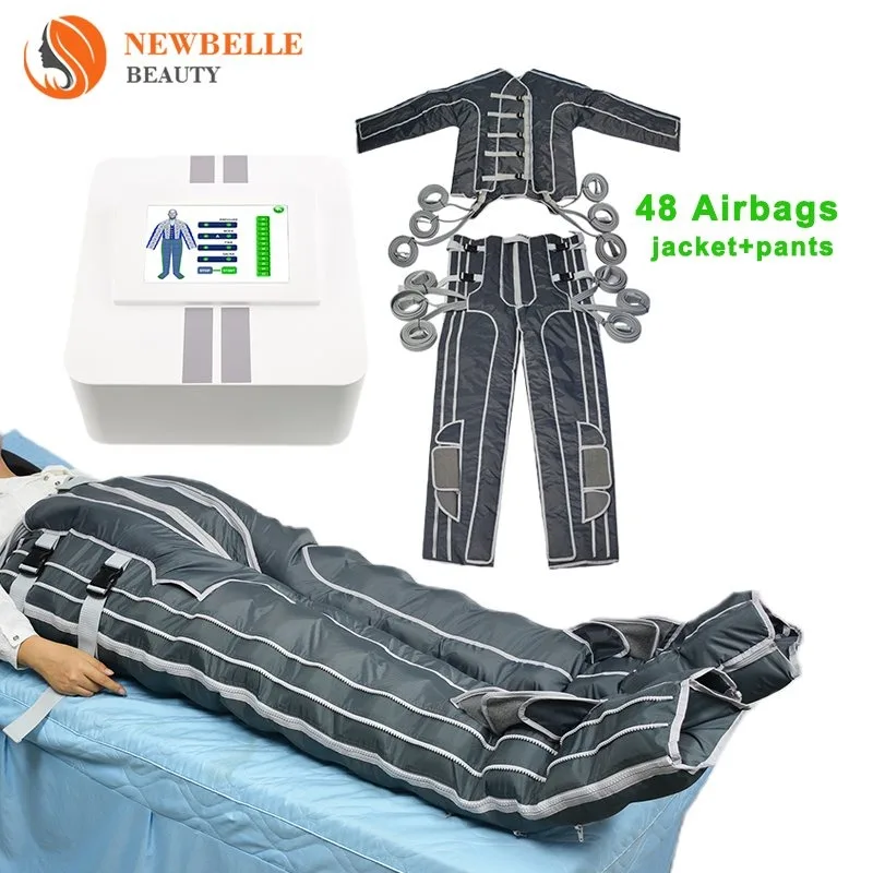 48-Airbag Pressotherapy Machine with Infrared Heating Full-Body Lymphatic Drainage air Compression Massage Suit Spa Equipment
