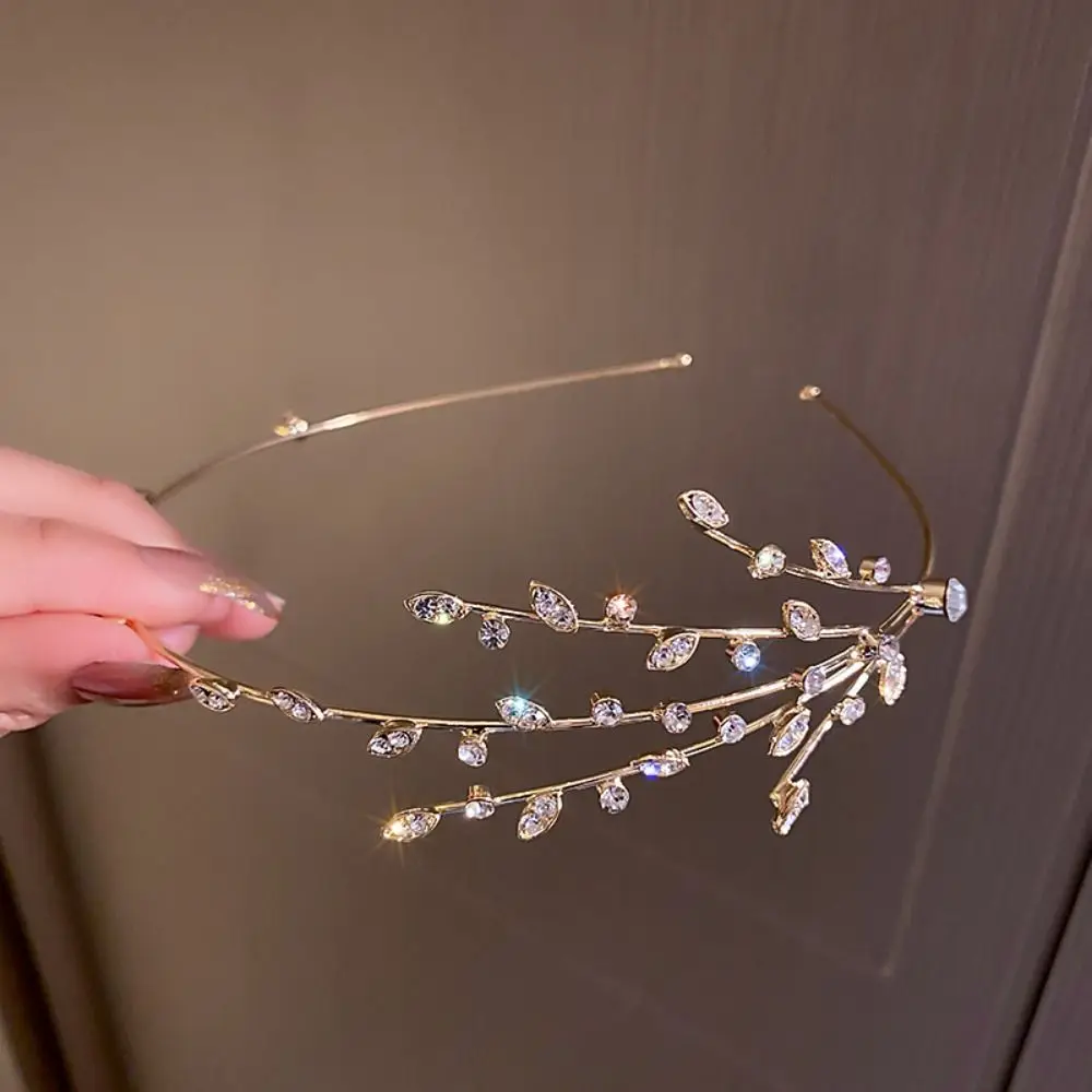 INS Rhinestone Studded Pearl Star Hair Hoop Bridal Crown Crystal Women Hairbands Elegant Hair Accessories Party Headwear Jewelry