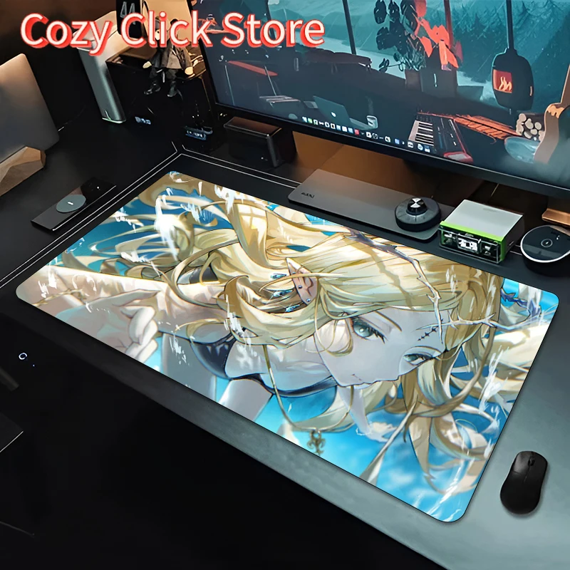 

Large Mouse pad Wuthering Waves Cartethyia game player keyboard pad non-slip office desk mat floor mat coaster PC Anime Mousepad