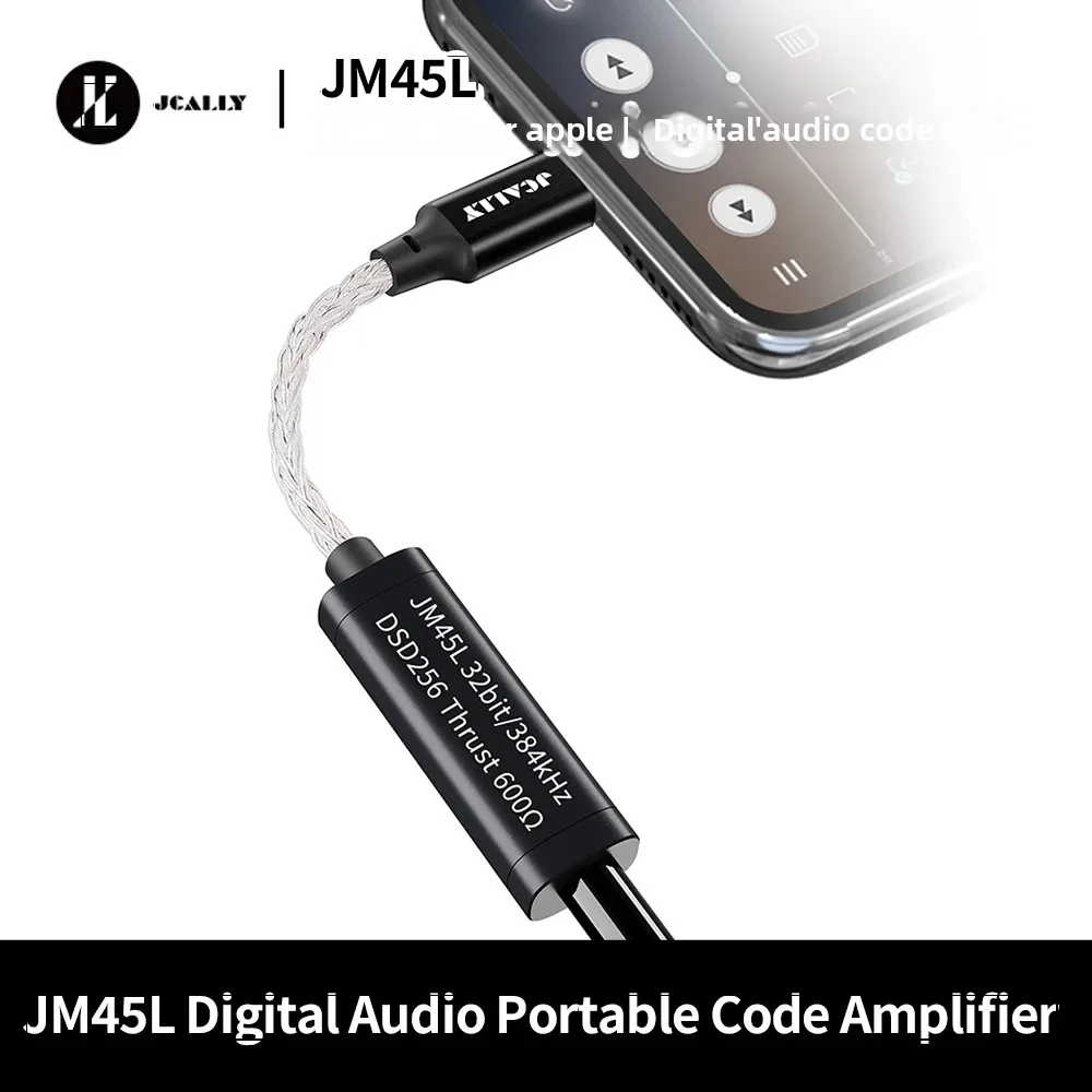 

Портативный ЦАП-усилитель JCALLY JM45L: чип ES9318, разъем Lightning, аудиодекодер HiFi PCM 32bit/384KHz DSD256