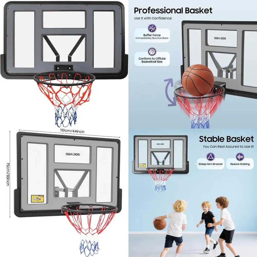 verstelbare basketbalringcombinatie voor binnen en buiten met paalmontagerek en beugel voor het spelen van dieren