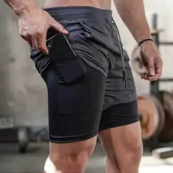 Men's 2 In 1 Quick Dry Workout Training Gym Fitness Jogging Short Pants Summer Men Shorts Camo Running Shorts Gym Sports Shorts