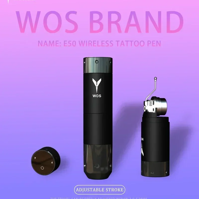 

Wireless Tattoo Pen WOS E50 Adjustable Cam Design Stroke From 3.0mm to 5.0mm 280g Torque Original Design