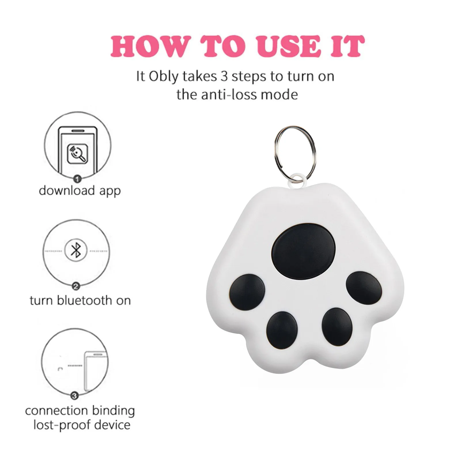 Mini GPS Locator Anti-Lost Device Alarm Wallet Keychain Smart Tag Bluetooth Tracer Keychain Pet Child Luggage Tracker Key Finder