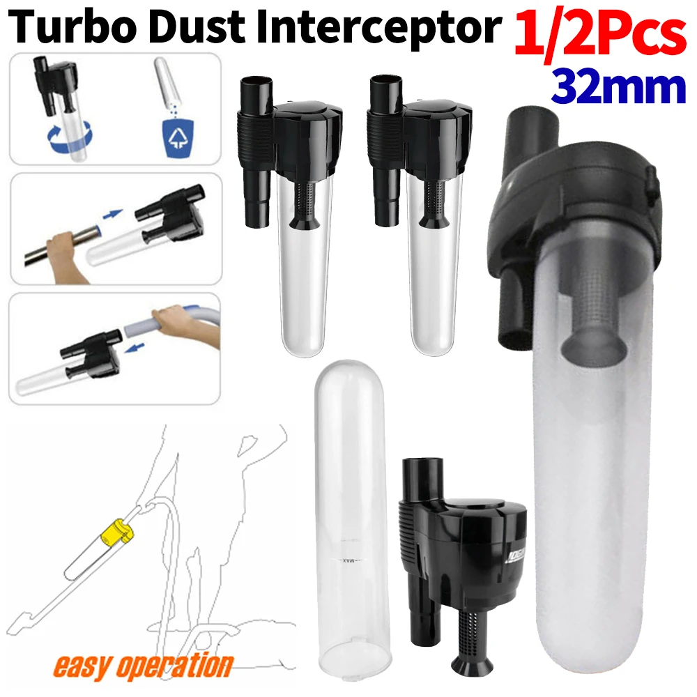 32mm filtro de barril ciclone externo turbo interceptor de poeira saco de vácuo separador ciclônico coletor acessórios aspirador pó