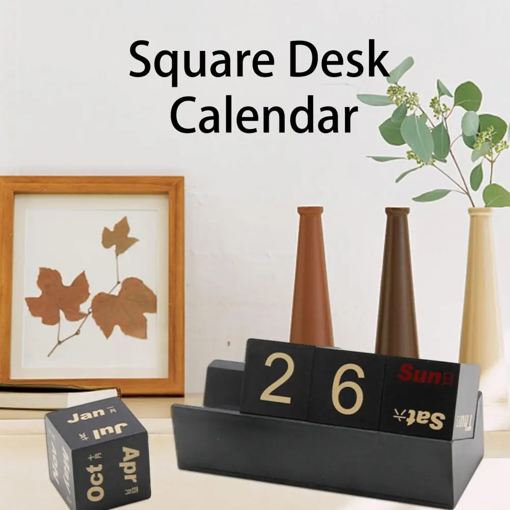 1 Set Table Calendar Interesting Easy to Assemble Decorative Desktop Calendar for Gifts