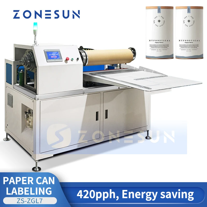 ZONESUN ZS-ZGL7 Halbautomatische Nasskleber-Etikettiermaschine für Papierdosen und Tube-Etikettenapplikatoren