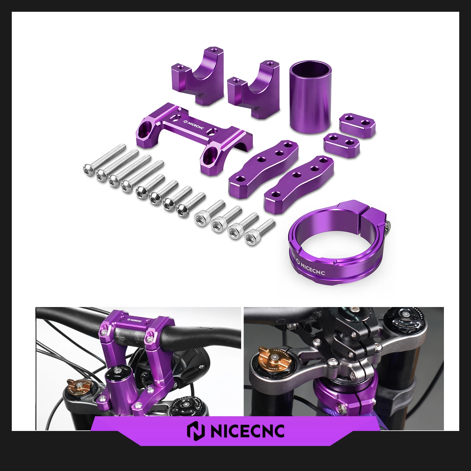 2025 For Surron Light Bee X Front Handlebar Bar Riser Mount Bracket Head Tube Frame Clamp Brace Kit For Sur-Ron Light Bee S L1E