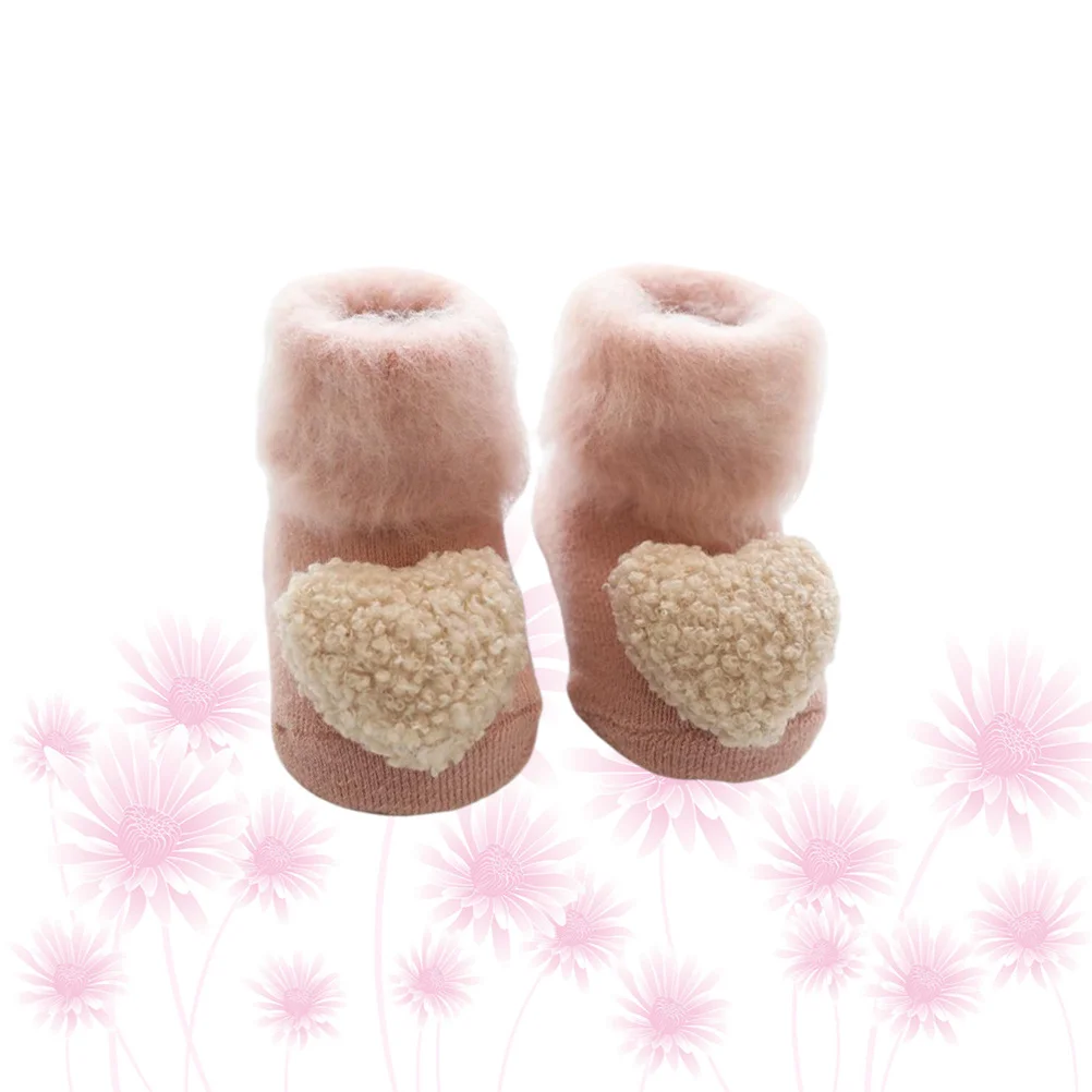 

9pcs 1 Pair Baby Socks Winter Newborn Thickened Non-Slip Floor Wear Machine Washable Gift For Kids Toddler