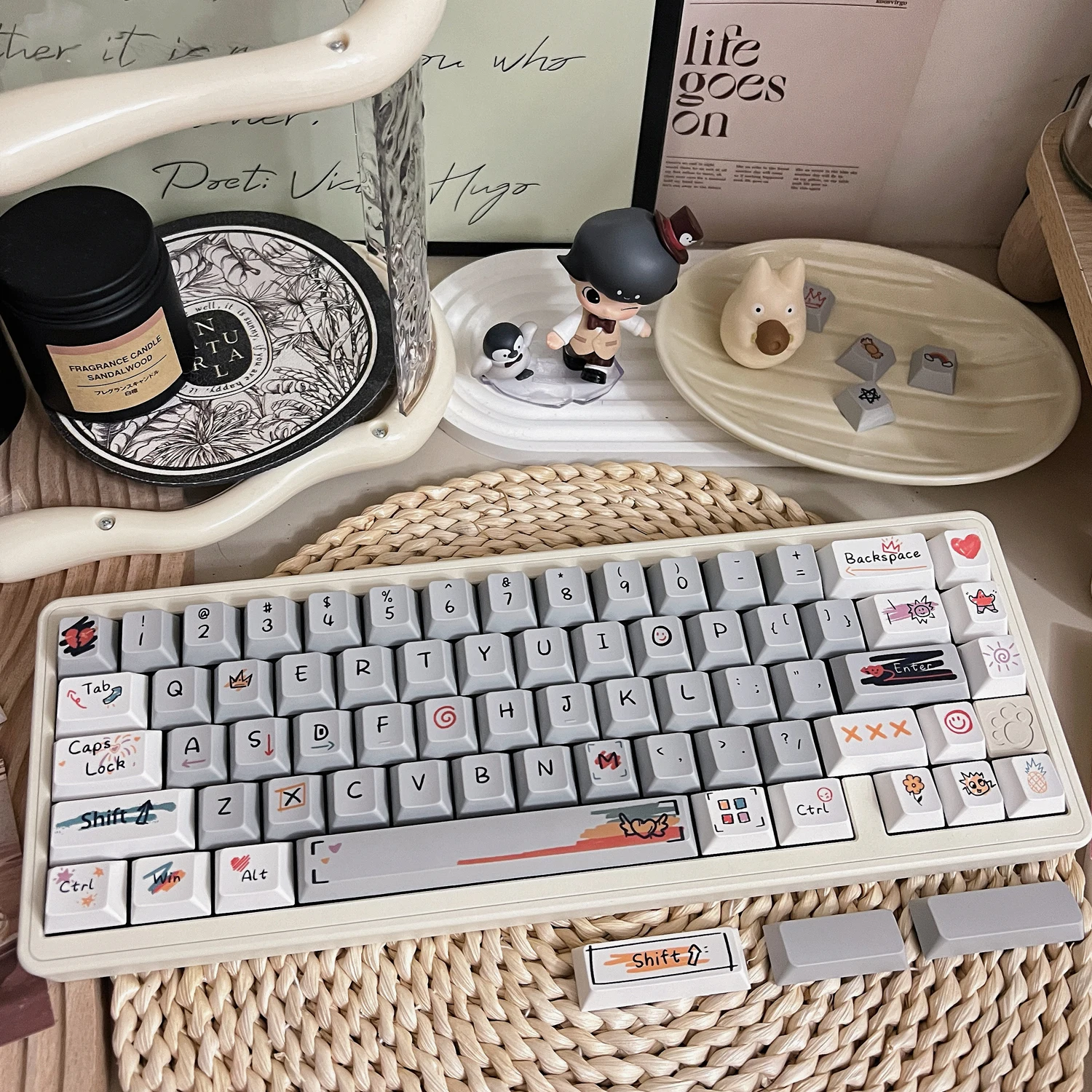 75 Layout Keycaps Love Letter Future Graffiti Neutral Style Keycaps Cherry 95 Keys For Hi75 Aula F75 Keycaps