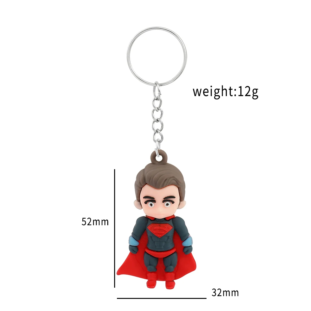 Superhero Iron Man Doll Cartoon Figure Spiderman Keychain Accessories Marvel Avengers Keyrings Bag Kids Jewelry Friendship Gift