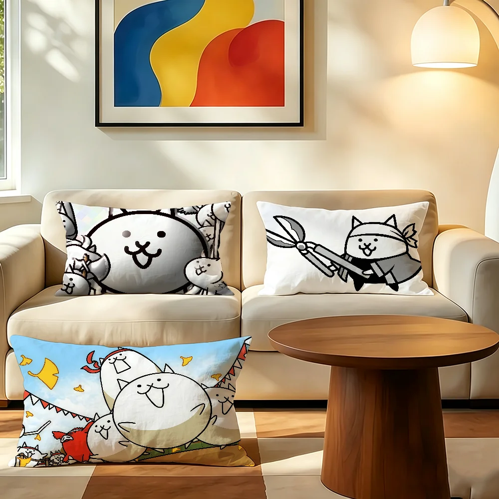 Cartoon cute B-Battle cat cushion cover Polyester Pillowcase Sofa Living Room Cushion Cover Bedroom Bedside or Home Decor