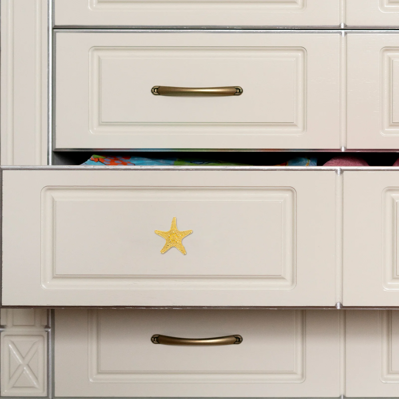 

4Pcs Star Shaped Drawer Knobs Durable Zinc Alloy Cabinet Handles Easy Installation Furniture Hardware Home Decor