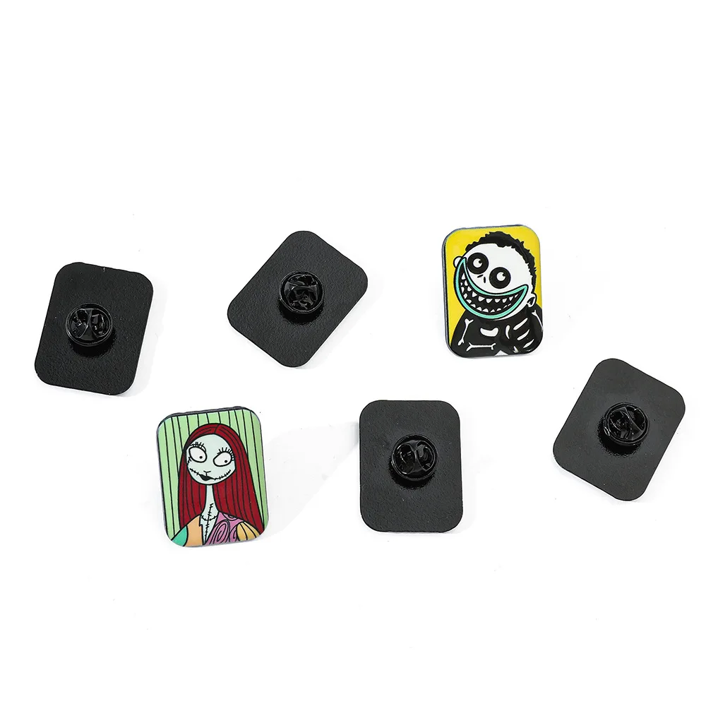 Alfileres esmaltados de dibujos animados de pesadilla antes de Navidad, broches de Metal Kawaii, Pin para chaqueta vaquera, broche para mujer, regalos de Halloween