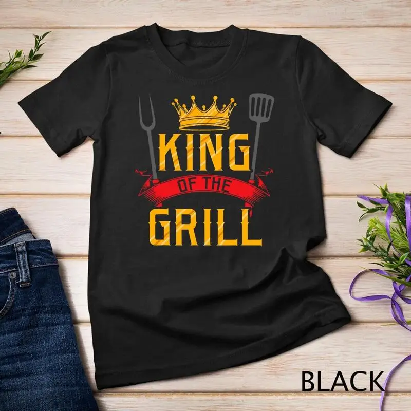 King of The Grill Grilling Master Chef Cook Cooking BBQ Gift Unisex T Shirt Summer Casual Short Sleeved Women's Clothing