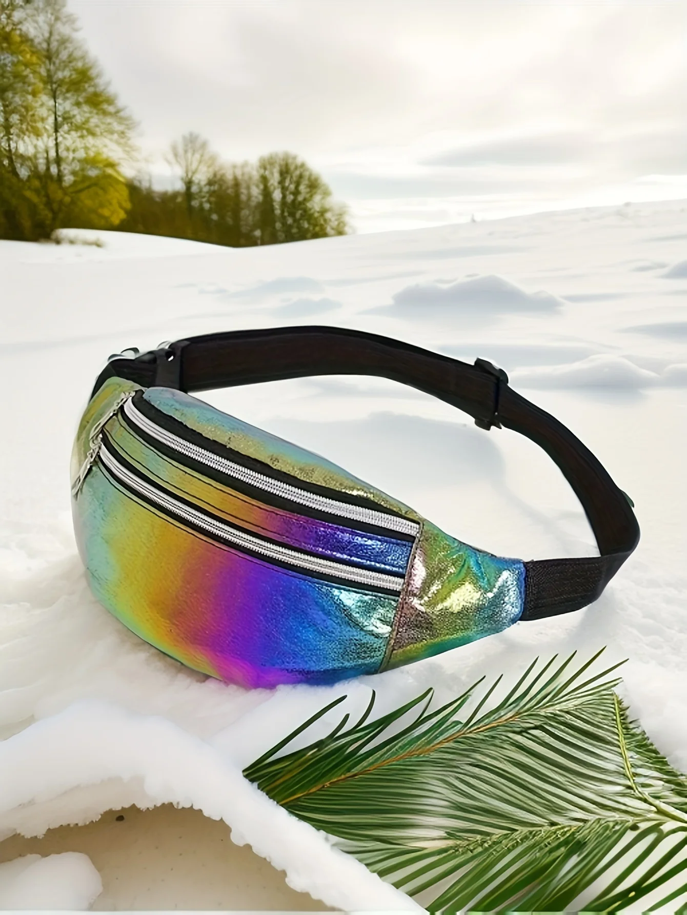 Gradient Color Fanny Pack Laser Holography Crossbody Waist Bag Pack,Belt Bag Travel Walking Running Hiking Cycling Sport Workout