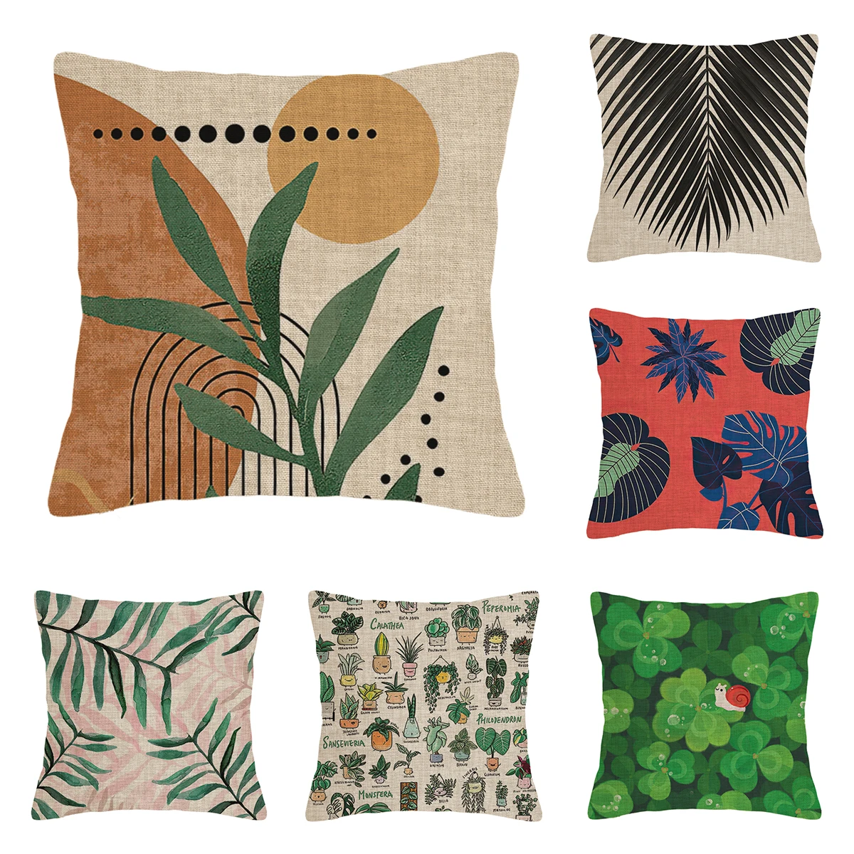 Modern Decorative Cushion for Home Living Room Decor Throw Pillow Cover 45*45 40x40cm 60x60cm 45x45cm 50x50cm Green plants