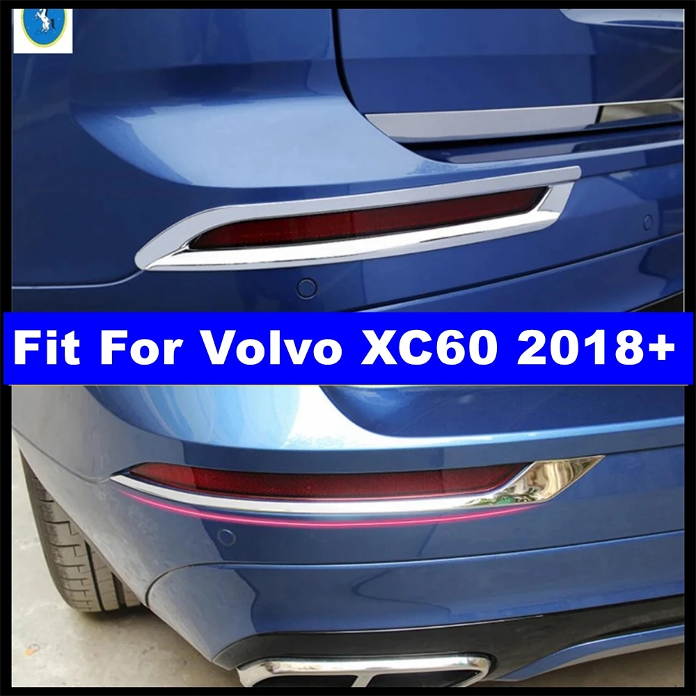 

ABS Car Rear Bumper Fog Lights Lamps Eyelid Eyebrow Frame Cover Trim Chrome Accessories Exterior Kit For Volvo XC60 2018 - 2024