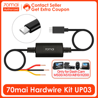 70mai Hardwire Kit UP03 24H Parking Surveillance Cable ONLY for Dash Cam M500/Omni X200/A810/A510 Type-C Cable Monitor Cable