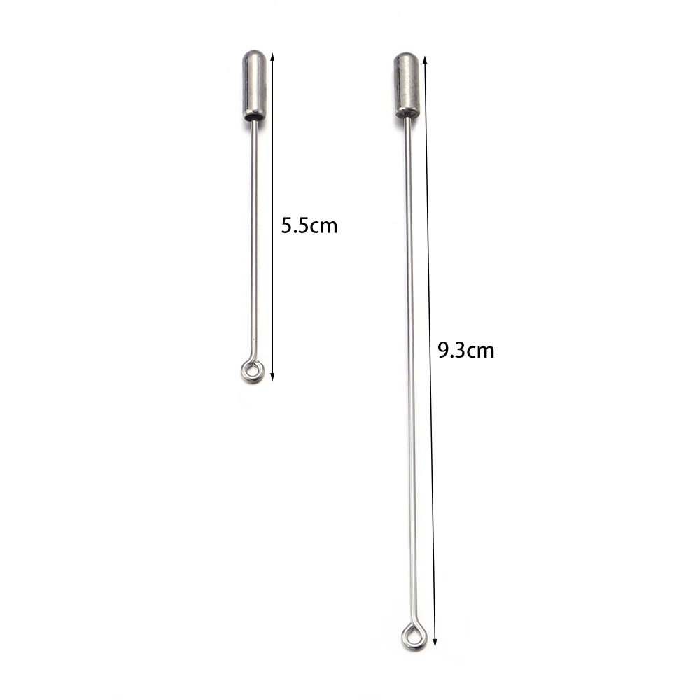 Hochwertige 10 teile/los Eye Pin Blank Brosche Stifte mit Stopfen 53 93mm Länge Schmuck Brosche Zubehör DIY Sicherheits brosche – Detail 1