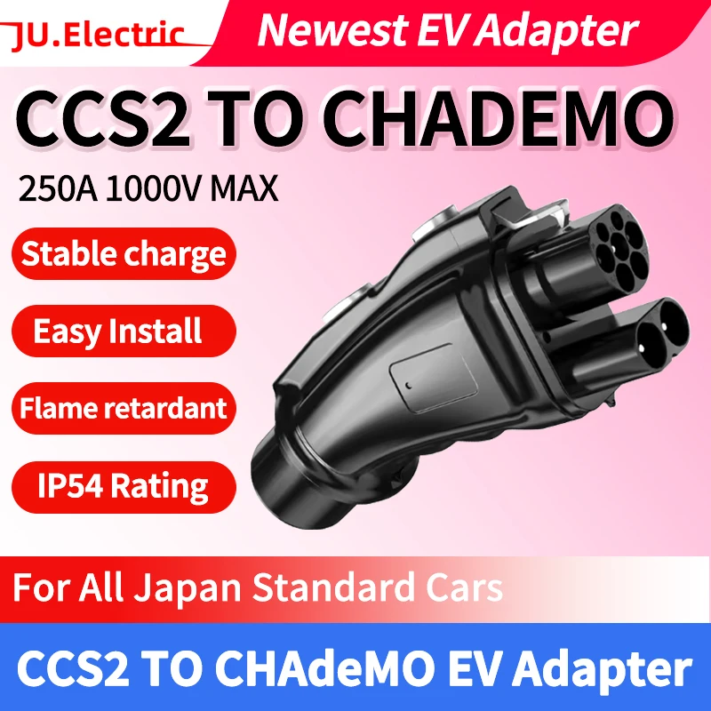 CCS2 إلى CHAdeMO تيار مستمر شحن سريع 250A EV محول لشاحن CCS2 إلى محطة شحن تيار مستمر للسيارة الكهربائية CHAdeMO للسيارة اليابانية