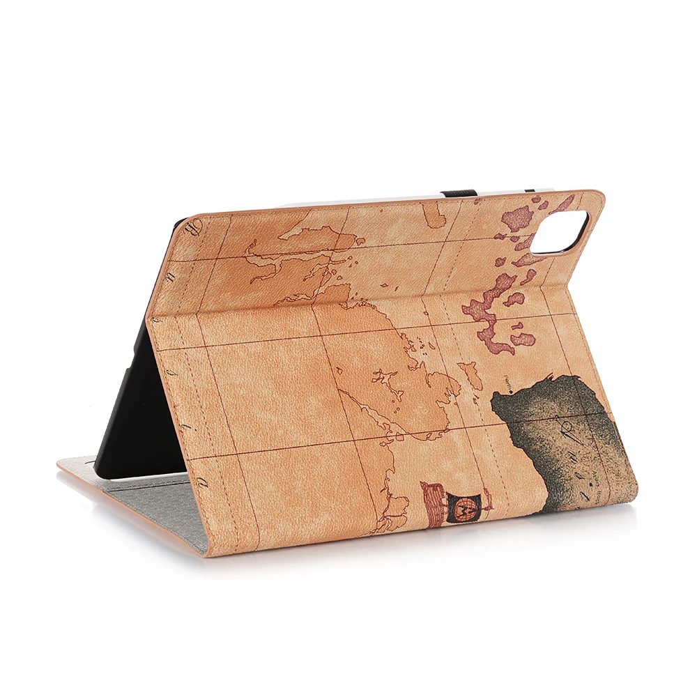 Imagem -03 - Tablet Couro Vintage com Porta-cartão Padrão Mapa Ipad 9.7 10.2 11 12.9 h Air Mini Casual Case