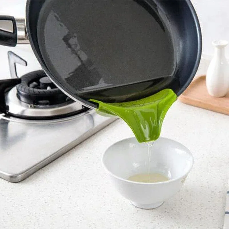 Convenient Kitchenware Pot Solid Color Green Color Silicone Liquid Diversion Nozzle Soup Kitchen Gadget Portable Accessory Tools