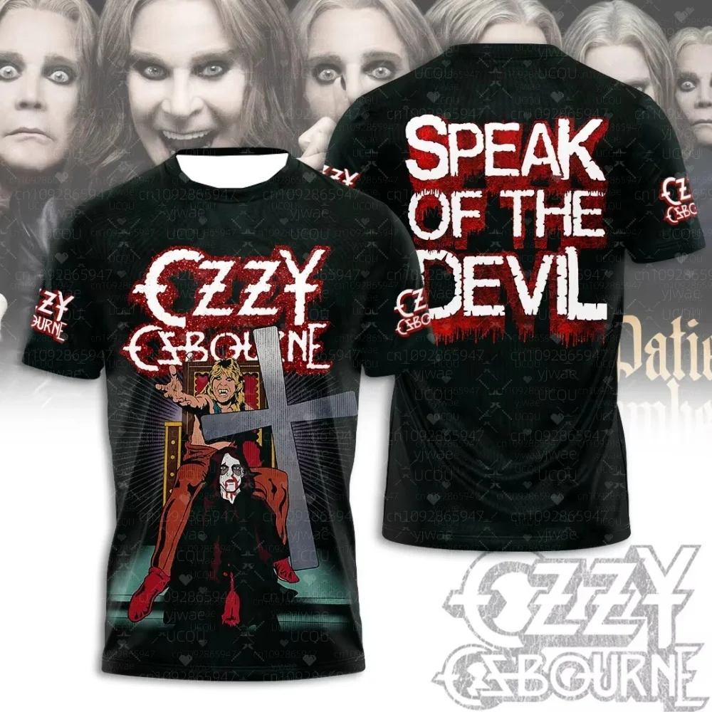2025 الساخن روك Ozzy Osbourne ثلاثية الأبعاد الطباعة الرجال النساء الهيب هوب العصرية تي شيرتات قصيرة الاكمام Harajuku الجولة الرقبة تي شيرت المتضخم القمم #1