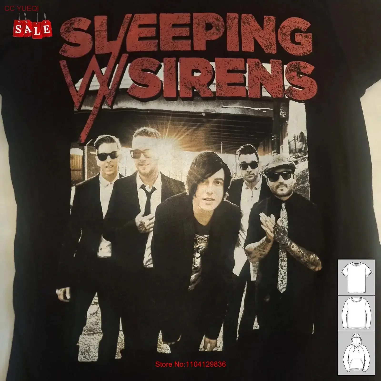 New Rare Sleeping with Sirens Band For Fans All Size T Shirt NH295 vintage Washed Slightly Breathable Versatile homme Stylish