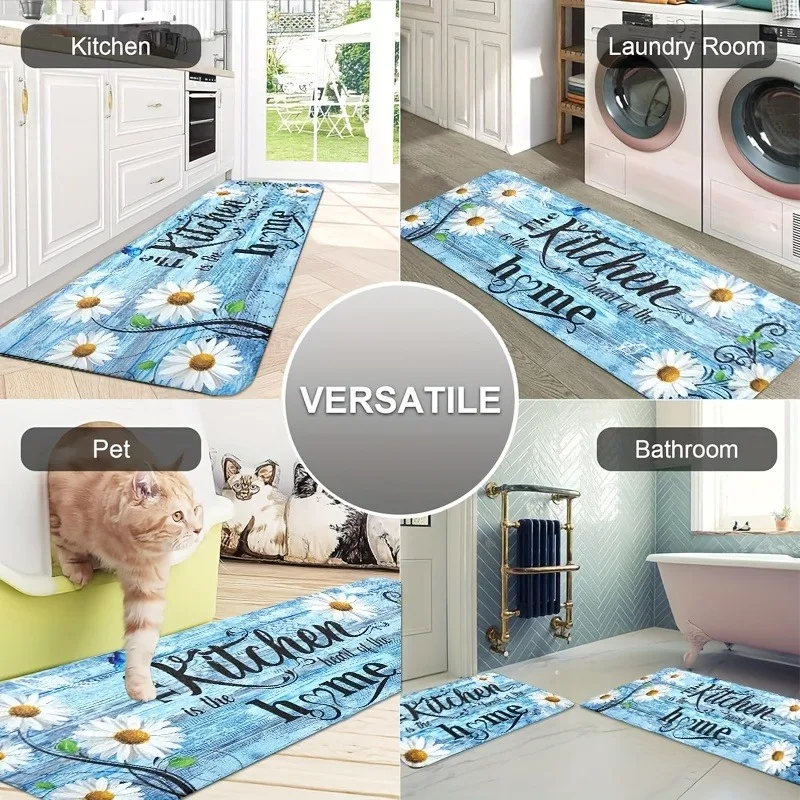 

1PC Kitchen Home Pattern Kitchen Rug Non-Slip Door Mat Pop design Bathroom Rug Bath Mat Carpet for Home Sink Laundry ecoreeree