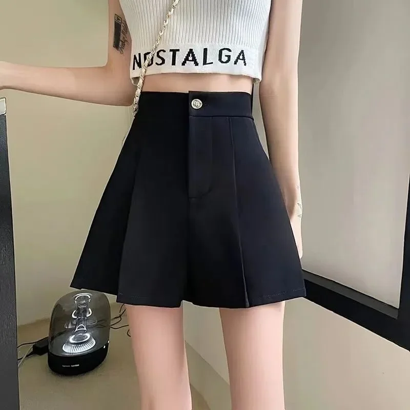 

Short Pants for Woman To Wear Baggy High Waist Women's Shorts Black Loose Summer Clothing Cheap Elegant Design New in XL Normal