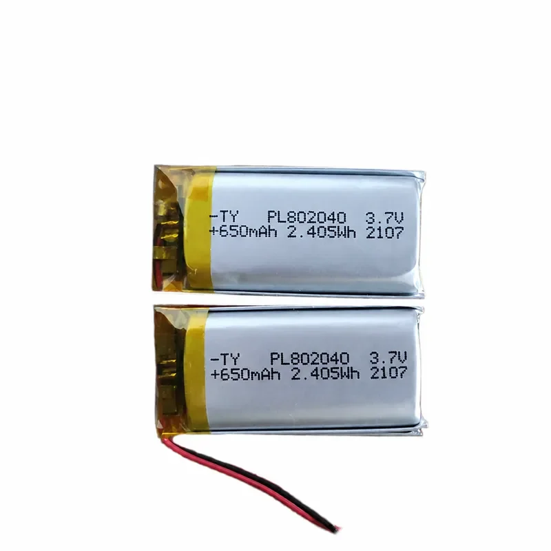 For 802040 Polymer Lithium Battery 650mAh 3.7V Soft Pack High Temperature Resistant For Beauty Instrument Karaoke Power Bank