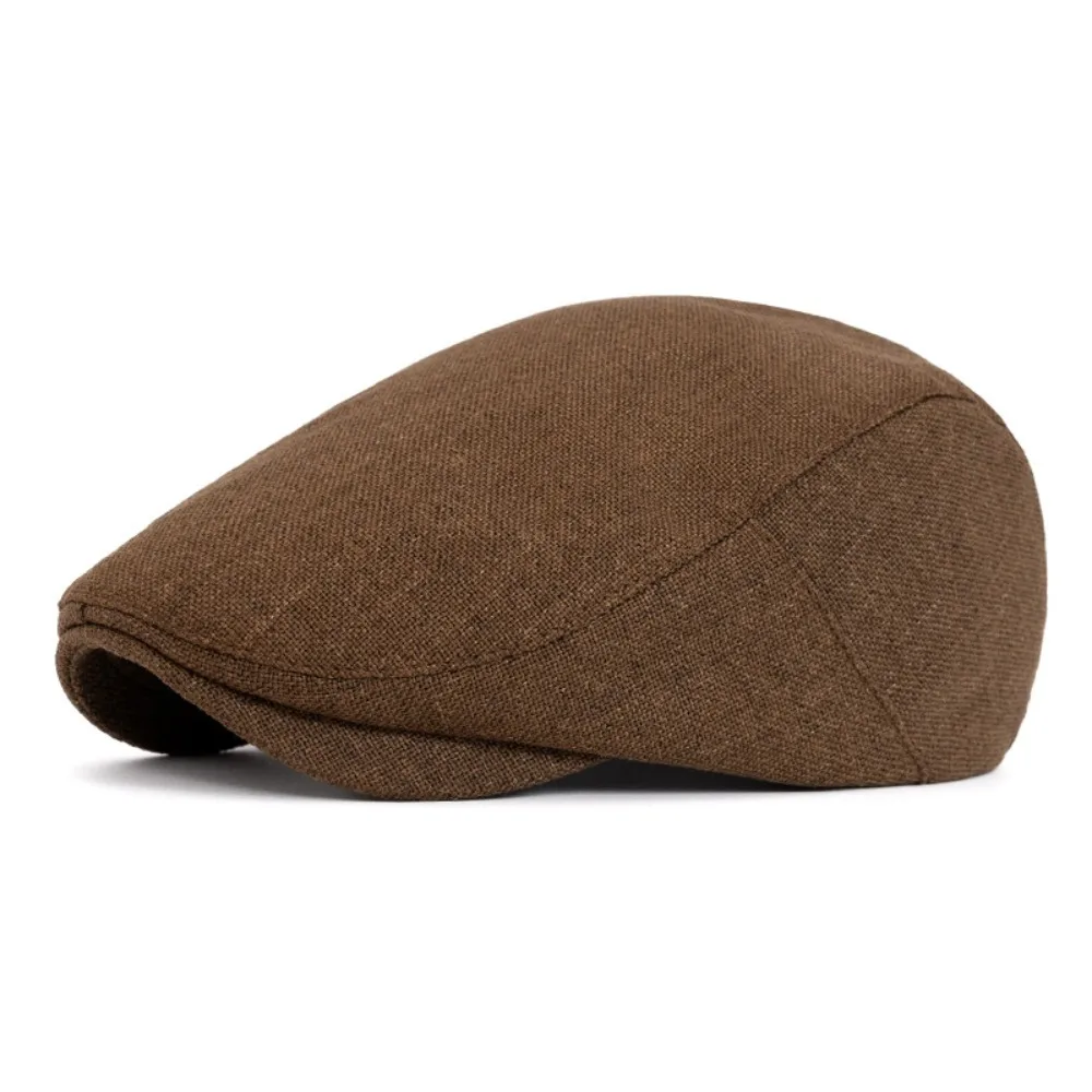 

Classic Breathable Peaked Cap Plain Design Vintage Duckbill Hats Windproof Short Brim Forward Hat Photography