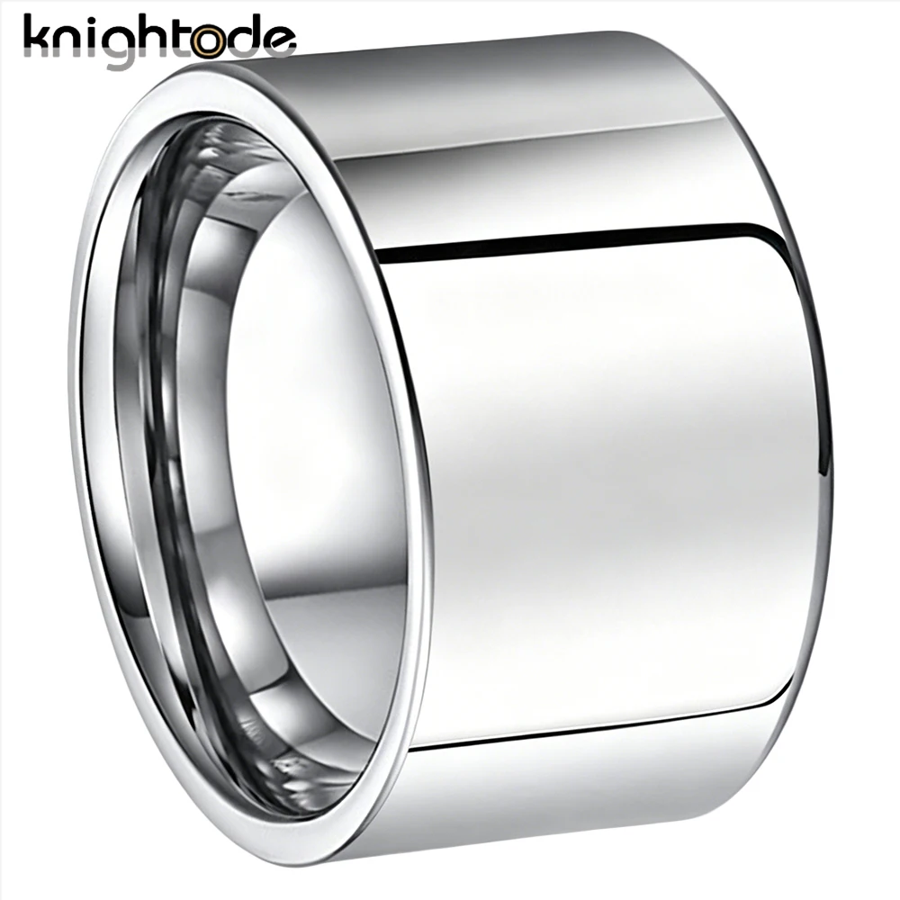 12mm 10mm Width No Wear And Tear Tungsten Carbide Rings Man Wedding Band Simple Jewelry Flat Polished Shiny