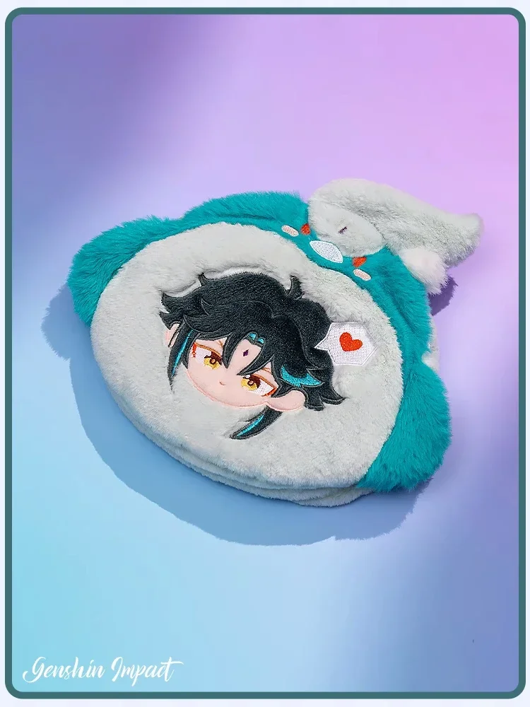 Genshin Impact Xiao Kawaii Plush Coin Purse, Anime Game Cosplay Acessórios, Mochila, Saco Satchel, Estudante, Presentes de aniversário