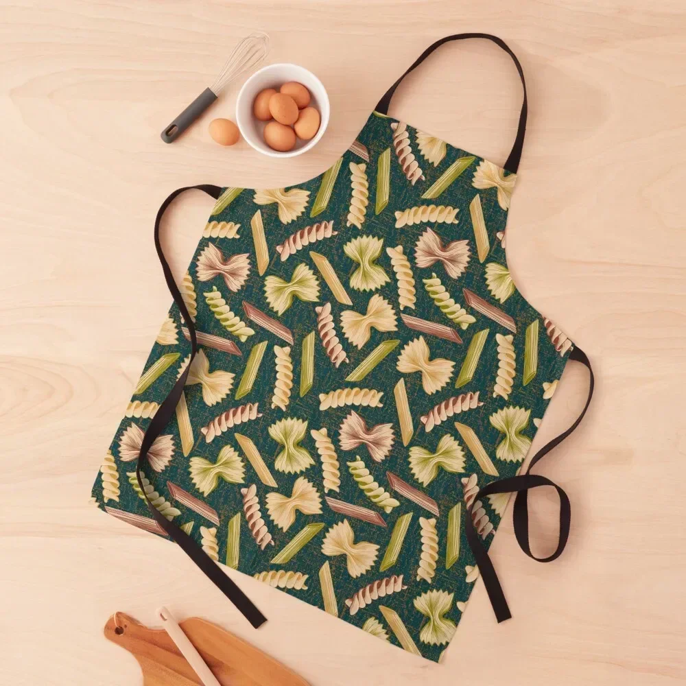 

Pasta Party - noodle pattern on dark Apron Hairdressing Kitchen Man beauty master Things For Kitchen Apron
