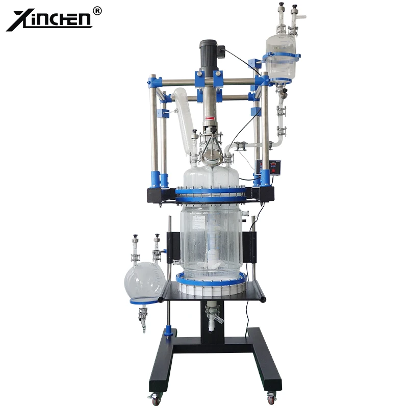 China 1-5L Explosion Proof Three Layer Jacketed Glass Reactor Manufacturer and Supplier