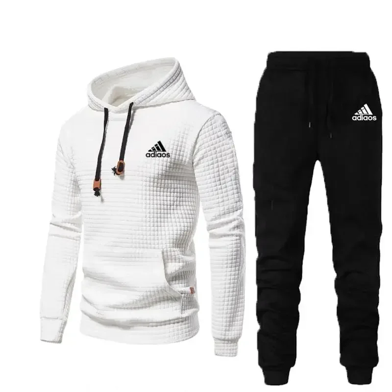 

Мужская толстовка с капюшоном с длинными рукавами 2025, толстовка с капюшоном Harajuku + спортивные штаны, мужской комплект, спортивный повседневный комплект, комплект для бега