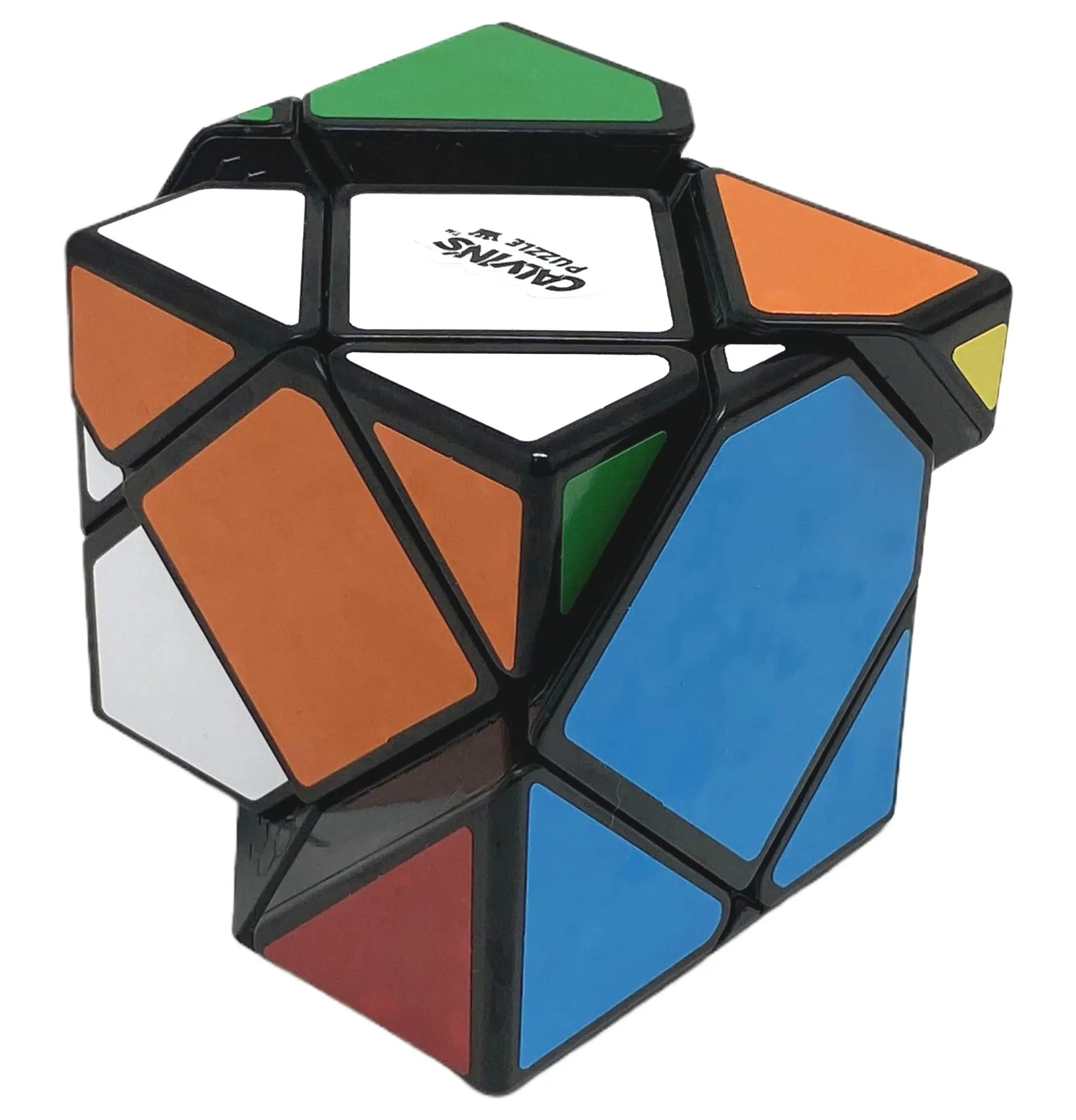 Kostka Calvin Mirror Skewb Czarna, 6 Kolorów Naklejek, Nietypowa Kształt, Puzzle Bez Naklejek, Zabawki Puzzle, Prezent dla Dzieci