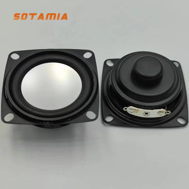 SOTAMIA 2 Peças Alto-falante Portátil de 2 Polegadas (52mm) 4 Ohm 5W com Cone Prateado para Áudio DIY HIFI e Música via Bluetooth