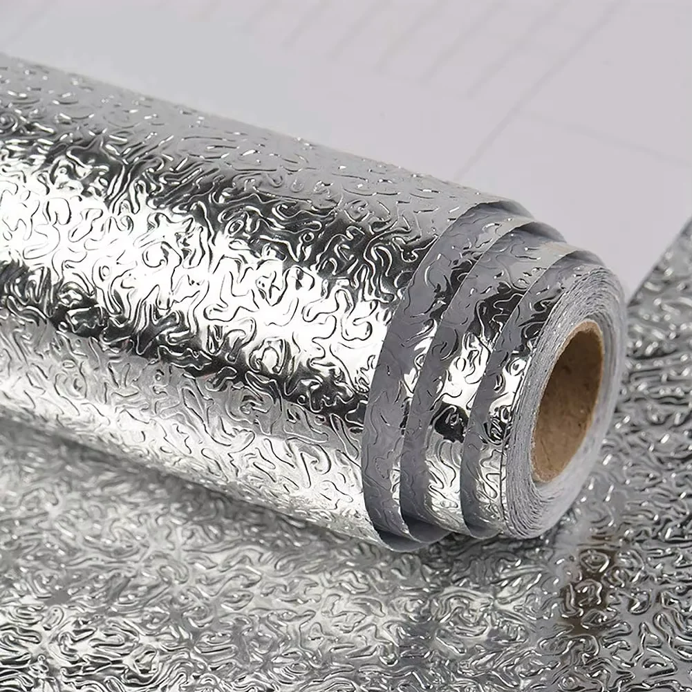 55Wide Classic Kitchen Sticker Oil-proof Waterproof Self Adhesive Aluminum Foil Wall Sticker for Cabinet And Stove DIY Wallpaper