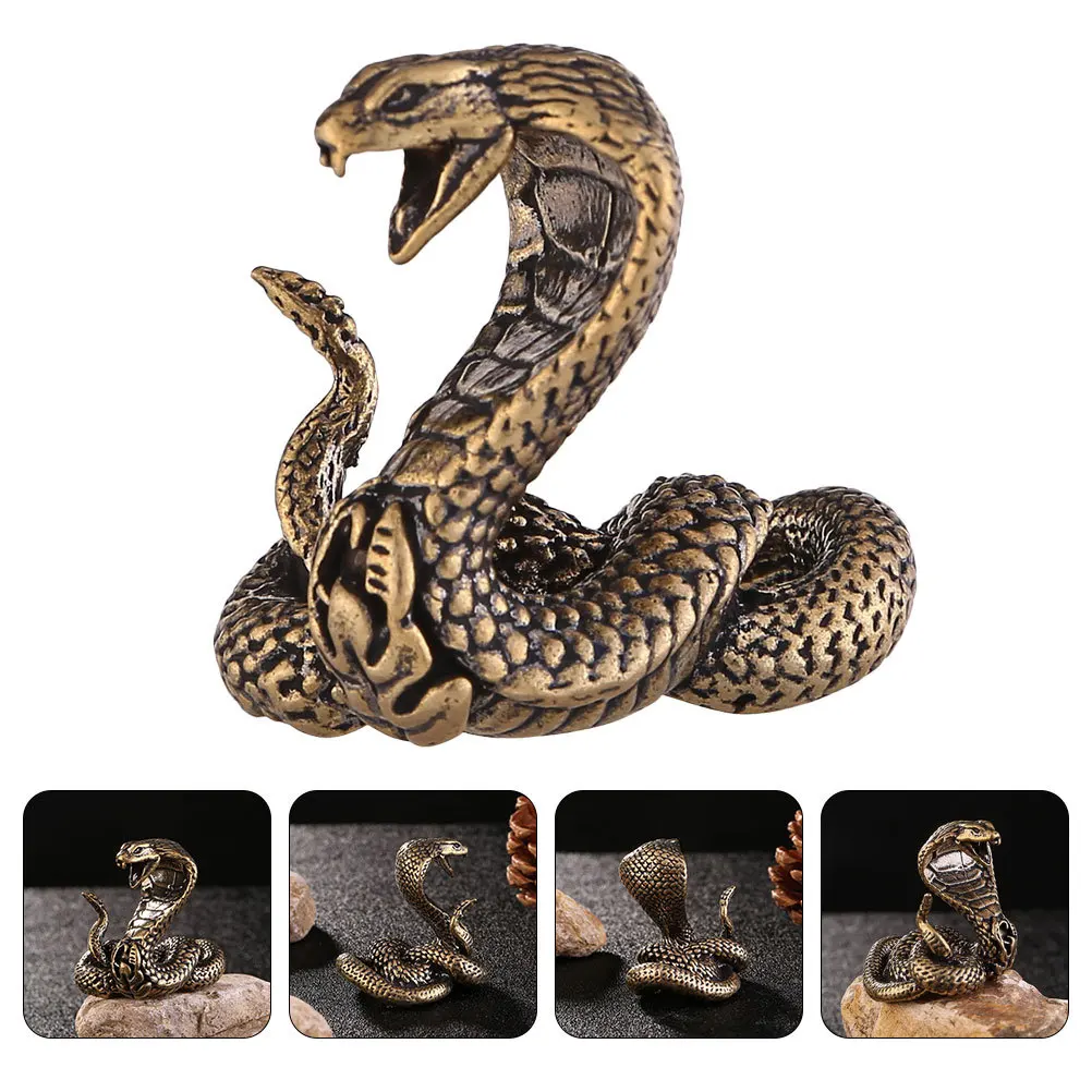 

1pc Brass Snake Statue Creative Ornament Desktop Decor For Home Office Garden Exquisite Metal Snake Sculpture Art