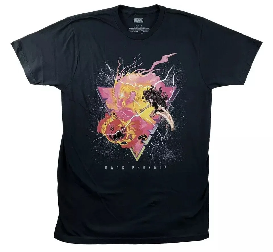 

X - Мужская футболка Dark Phoenix — чистый хлопок, витрины The Vibrant Dark Phoenix Art с молнией и звездным поступлением. Футболка S-4XL