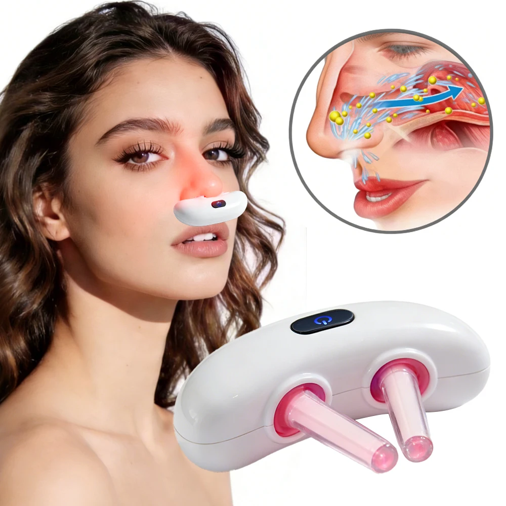 New Cordless Smart Infrared Nasal Rhinitis Leisurely Device Low Frequency Pulse Nose Massage for Nasal Ventilation Runny Sneeze