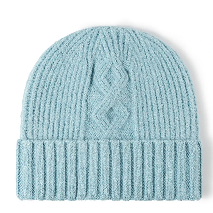 

thick knitting beanies for women girls autumn winter hats solid color twist knit skullies bonnets outdoor winter cap