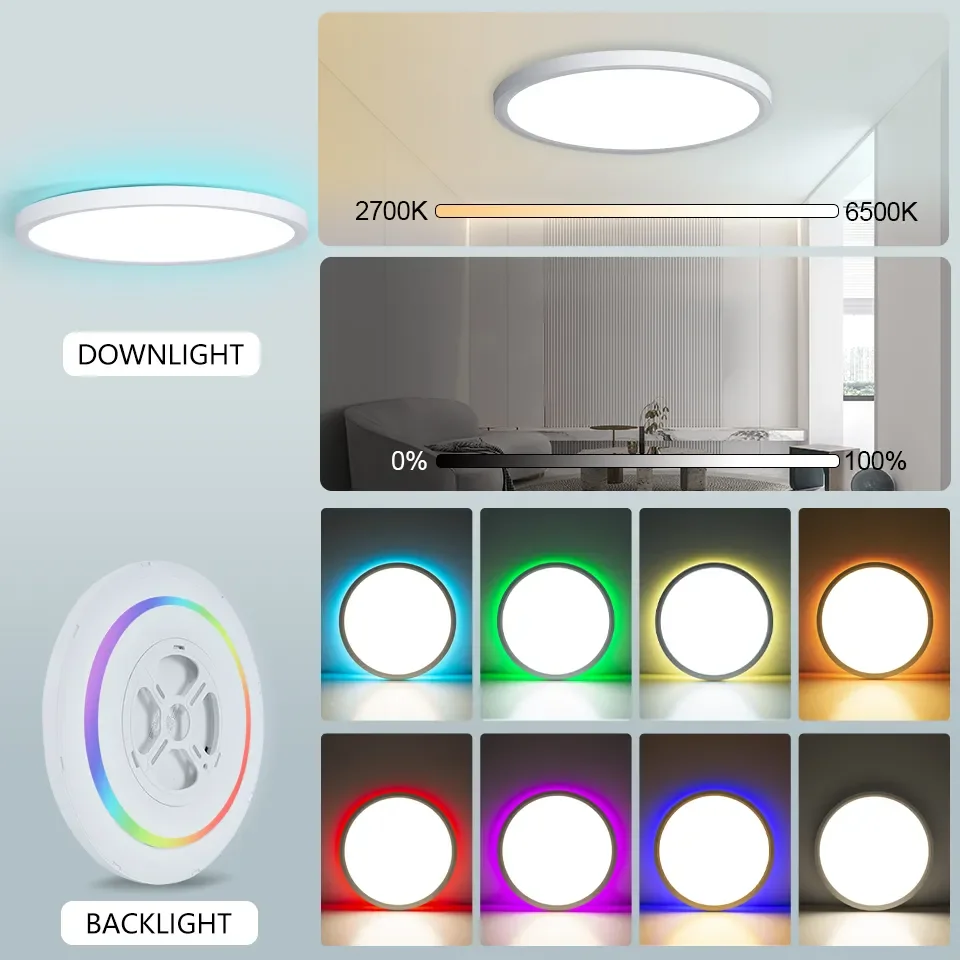 BENEWTON TUYA Lâmpada Do Teto Decoração Do Quarto Led Luz RGB APP Controle De Voz Alexa Google Lâmpada Inteligente Para Casa