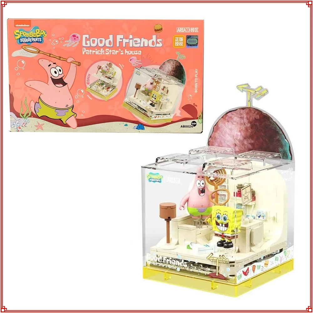 

New Keeppley SpongeBob SquarePants Series Building Blocks Crab Burger King Restaurant Assembling Toys Children Birthday Gifts