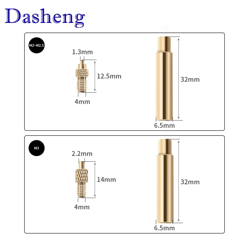 Heat Insert Nut Iron Tip M2 M3 M4 M5 M6 M8 Brass Thread Embedded Kit Heat Insertion Tool for Plastic 3D Printer Soldering Iron