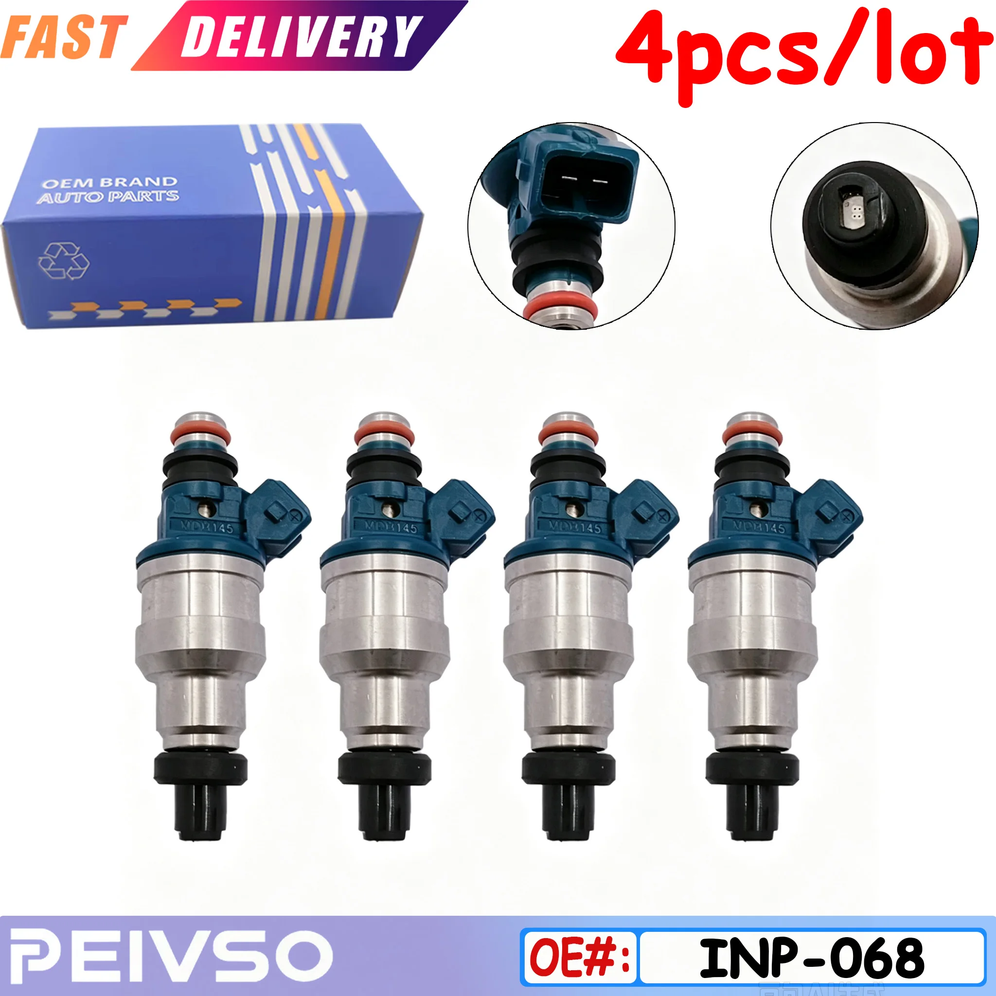 INP-068 MDH145 4Pcs Fuel Injector Nozzle For DODGE COLT 1.3L 1992-1995 Mitsubishi Carisma Lancer Libero Mirage Colt